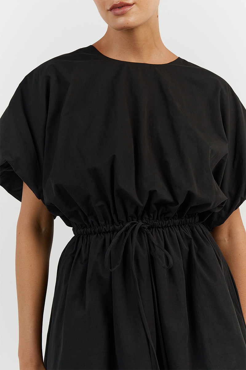 ELLA BLACK COTTON MINI DRESS
