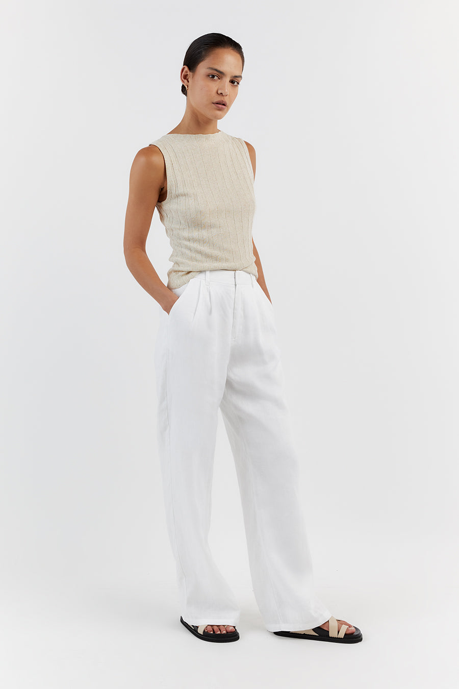 GOLDIE NATURAL BOAT NECK TANK