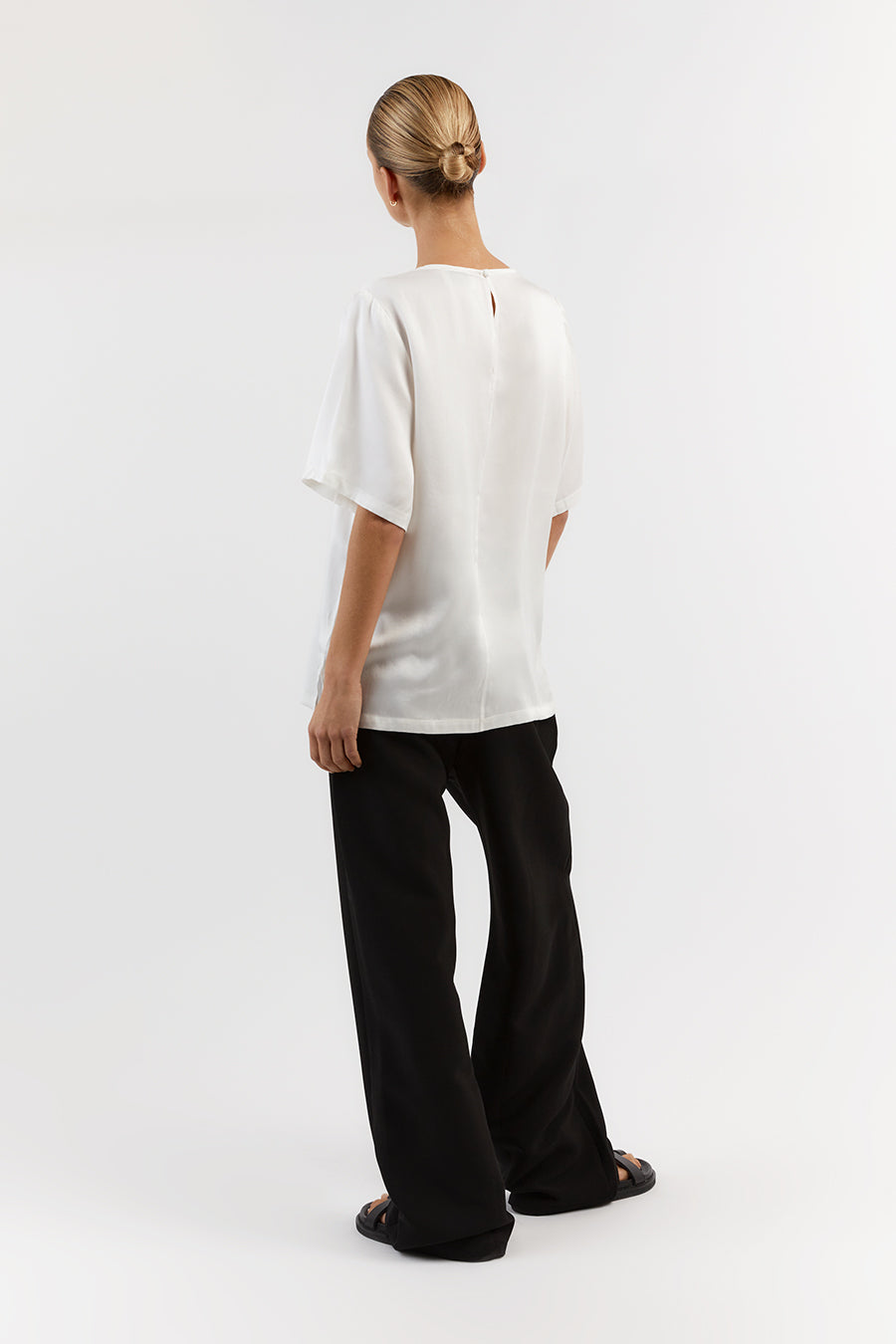 LAYLA WHITE SILK TEE