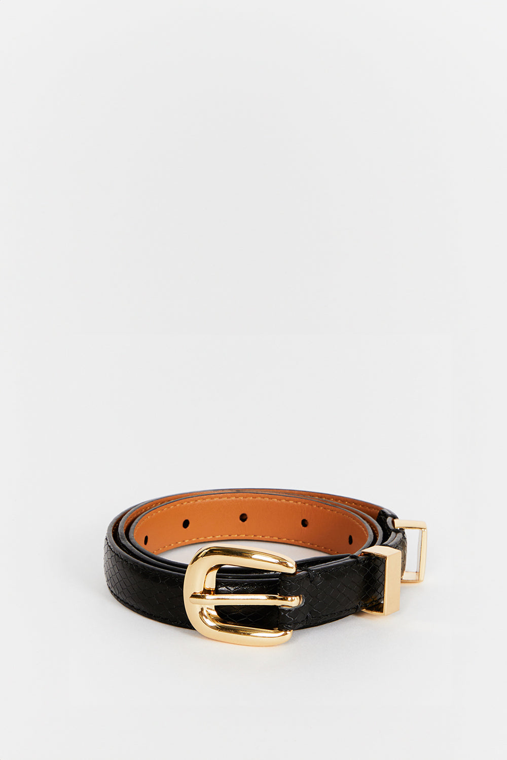 MARIA SNAKE PRINT LEATHER BELT