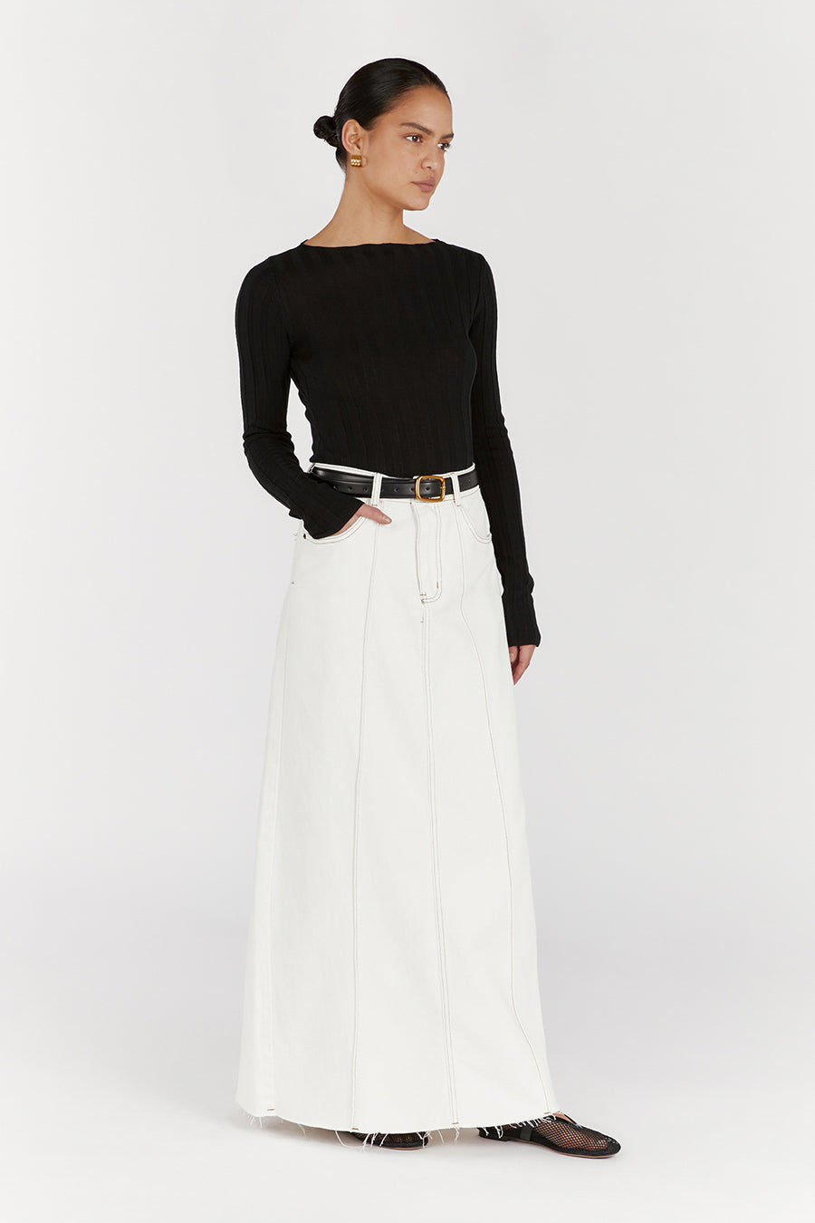 GOLDIE BLACK LONG SLEEVE TOP