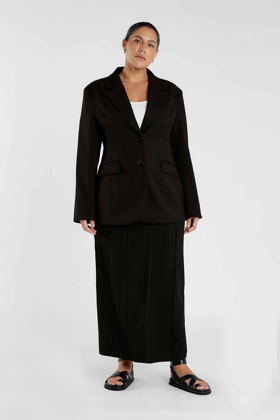 APOLLO BLACK CINCHED BLAZER