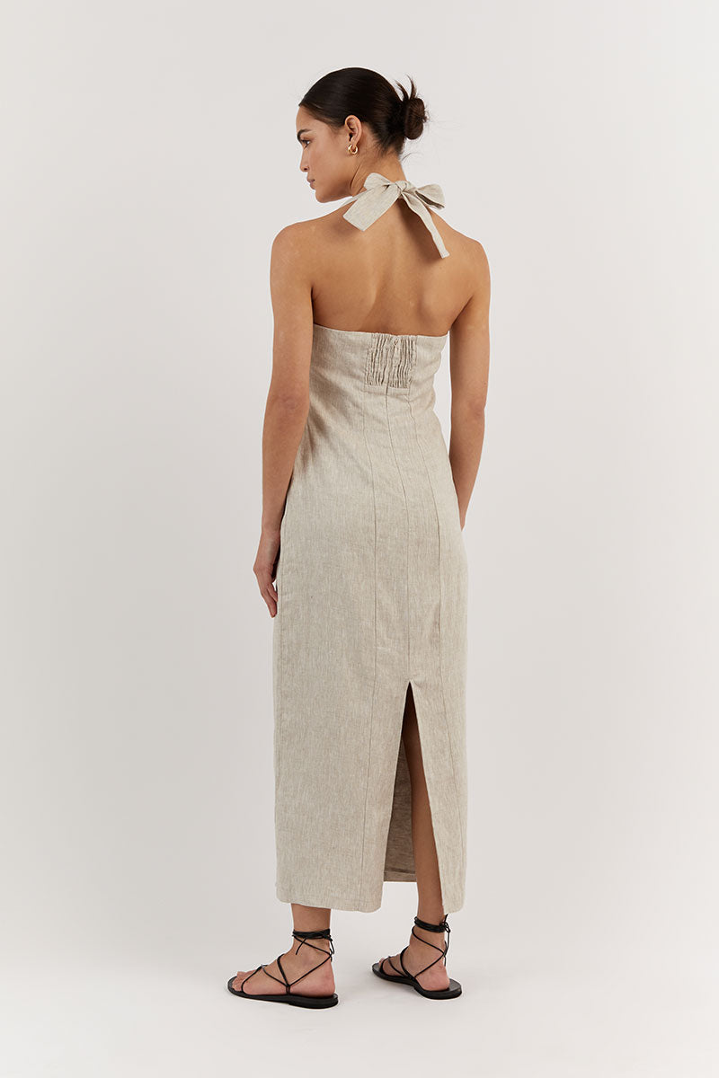 WILLOW NATURAL LINEN LONG DRESS