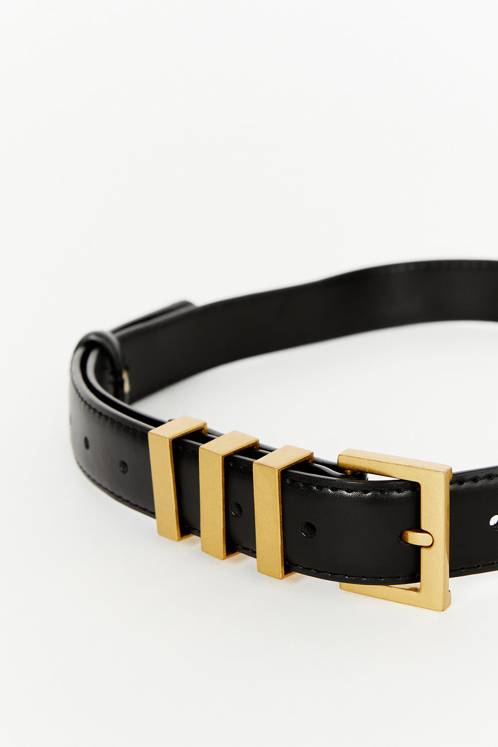 TOBIAS BLACK LEATHER BELT