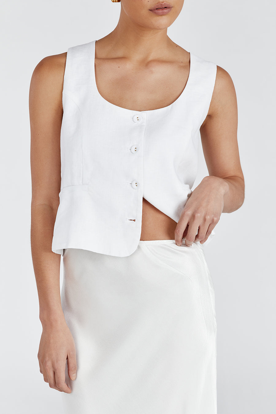 CHARLI WHITE SATIN MAXI SKIRT