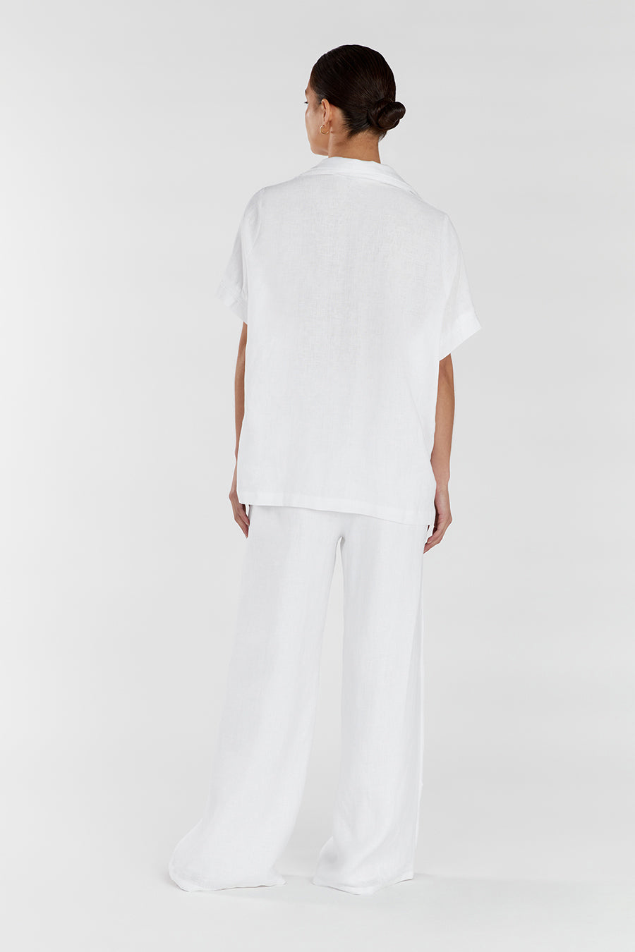 DULCE WHITE LINEN FRINGE SHIRT