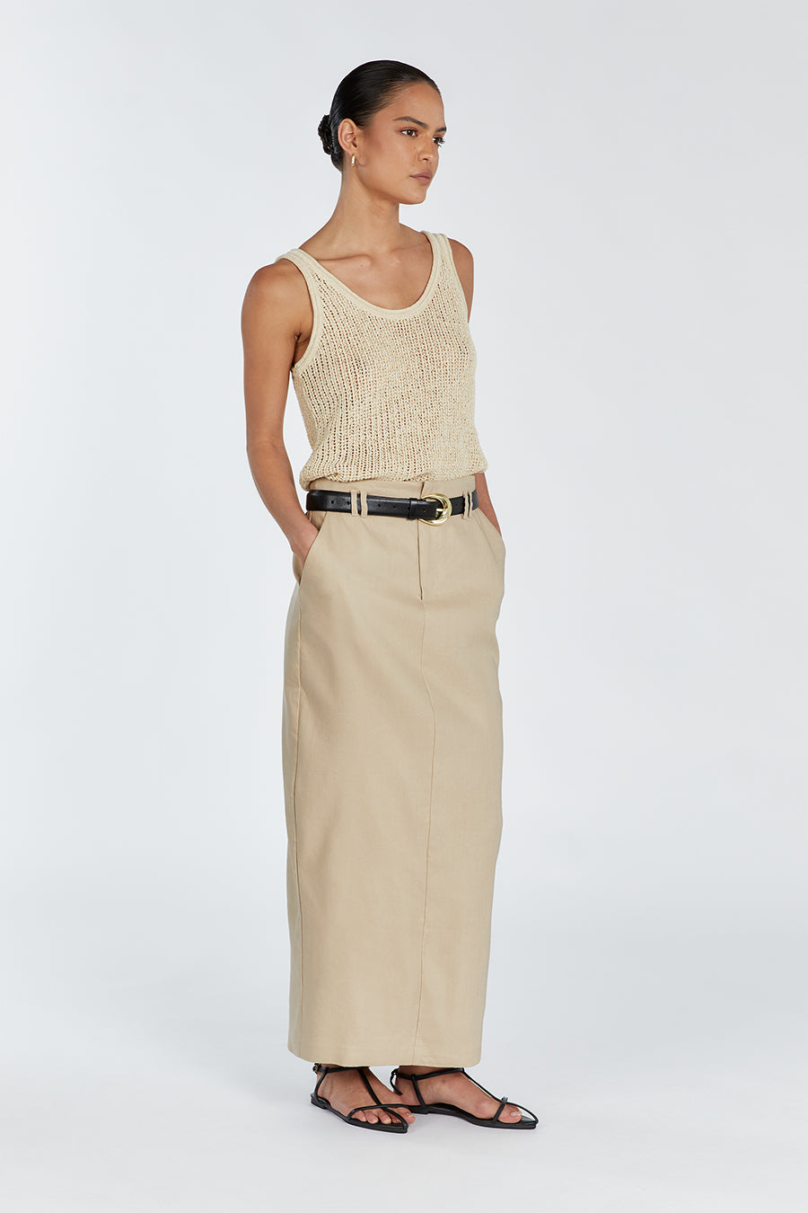 MARGOT WHEAT SCOOP KNIT TANK