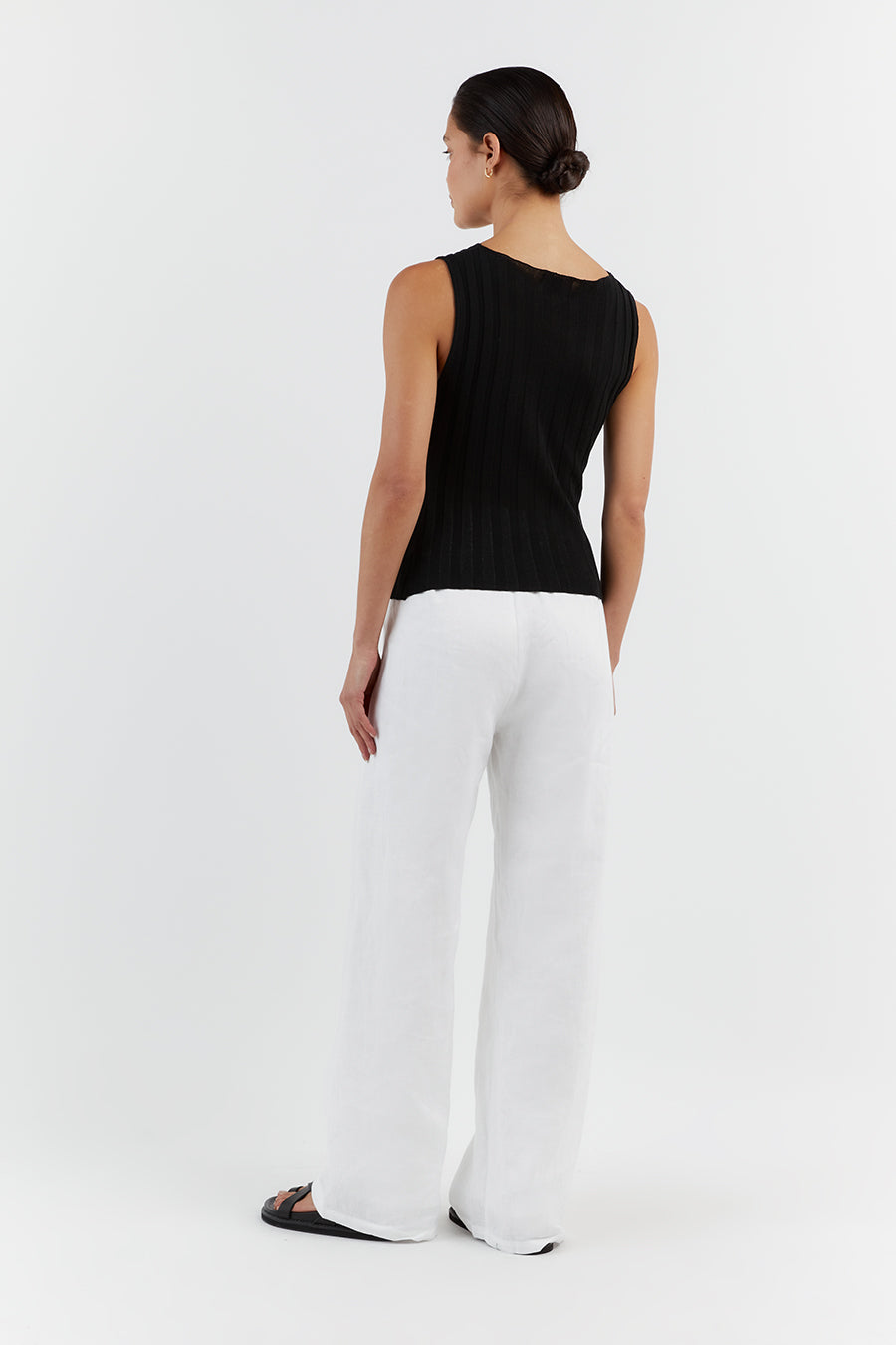 GOLDIE BLACK BOAT NECK TANK