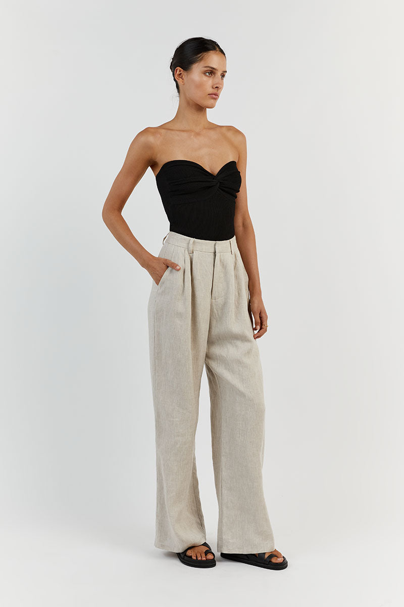 ANIKA TWISTED BLACK KNIT TOP