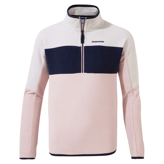 Kid's Linden Half Zip Fleece | Pink Clay / Lunar Grey