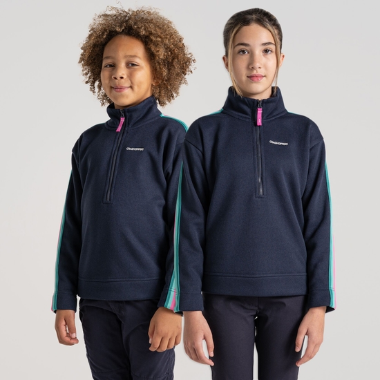 Kid's Rey Half Zip Fleece | Blue Navy