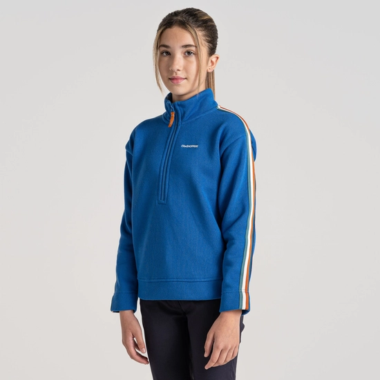 Kid's Rey Half Zip Fleece | Bolt Blue