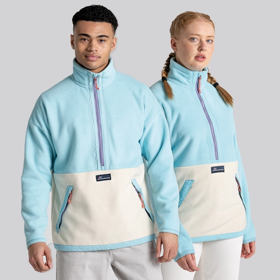 Spindle Half Zip Fleece | Iced Aqua / Ecru