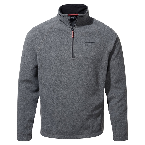 Men's Corey Half Zip Fleece | Black Pepper Marl