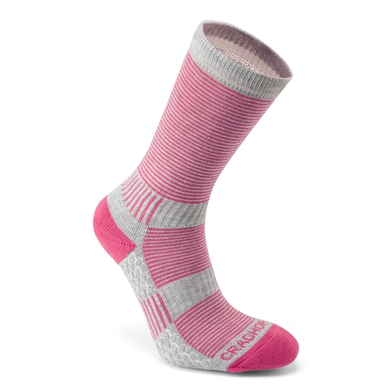 Women's Heat Regulating Travel Sock | Pink/Dove Grey