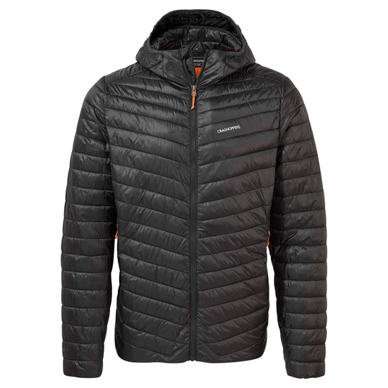Men's Insulated ExpoLite Hooded Jacket | Black / Magma Orange