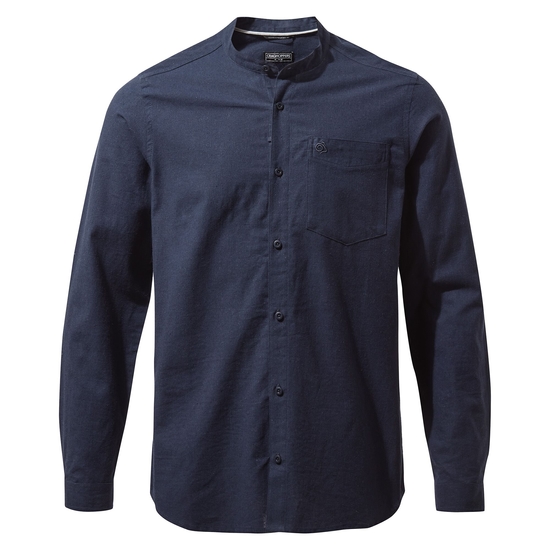 Men's NosiBotanical Hartford Long Sleeved Shirt | Blue Navy