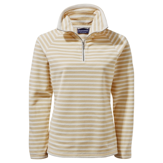 Women's Natalia Half Zip Fleece | Flax Yellow Stripe
