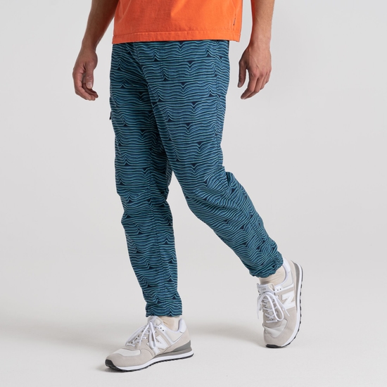 Hossa Trouser | Poseidon Blue Print