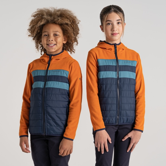 Kid's Brady Hybrid Jacket | Canyon Orange / Blue Navy