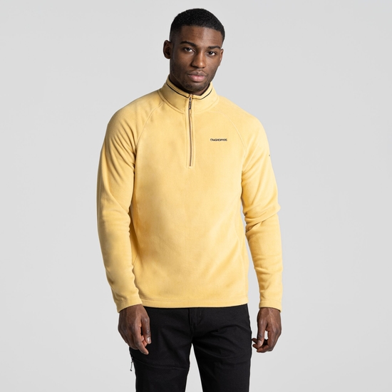 Men's Corey Half Zip Fleece | Pale Ochre