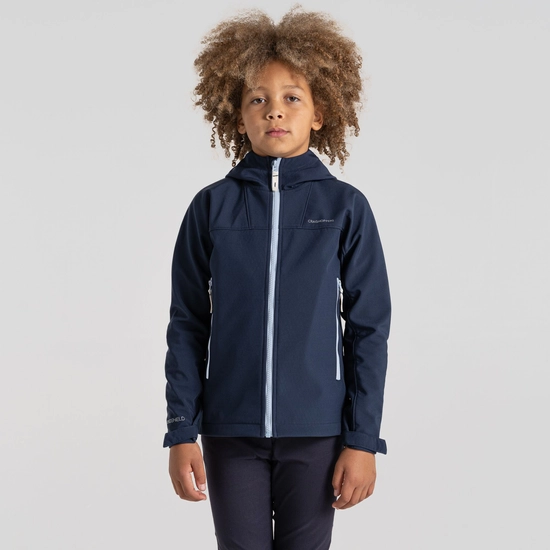 Kid's Landon Softshell Hooded Jacket | Blue Navy