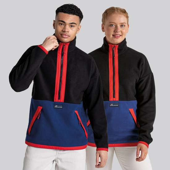 Spindle Half Zip Fleece | Black / Purple Sky