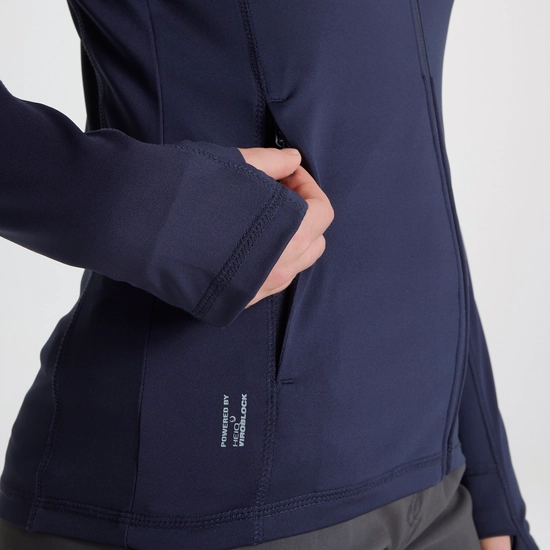 Women's HeiQ Viroblock Hooded Jacket | Blue Navy Marl