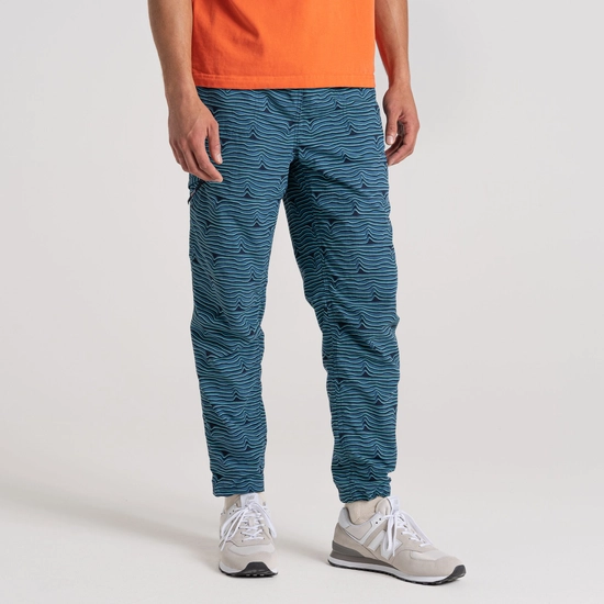 Hossa Trouser | Poseidon Blue Print