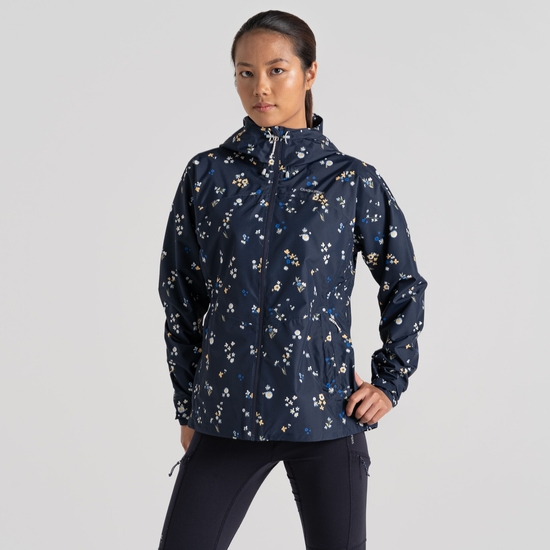 Women's Sariah Waterproof Jacket | Blue Navy Print