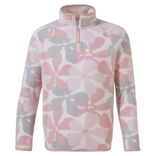 Kids' Gabriel Half Zip Fleece | Pink Clay Print