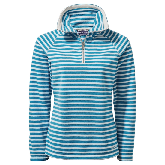 Women's Natalia Half Zip Fleece | Mediterranean Blue Stripe