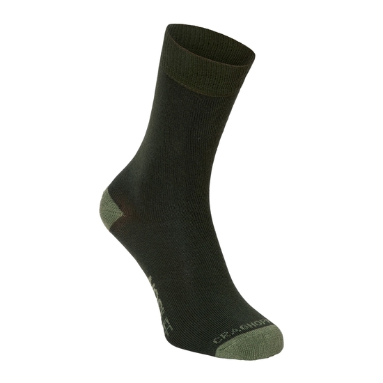 Men's Nosilife Travel Twin Pack Socks | Parka Green / Dry Grass