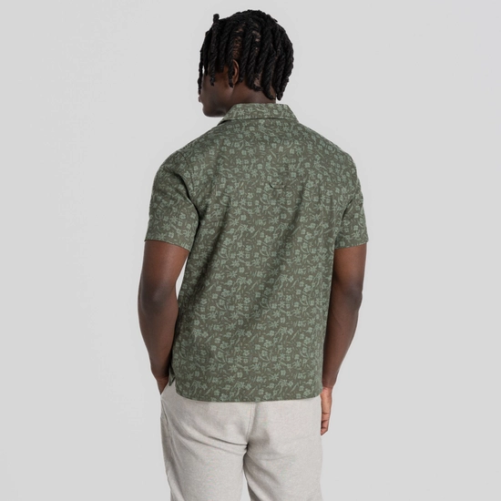 Men's NosiBotanical Pasport Short Sleeved Shirt | Parka Green Print
