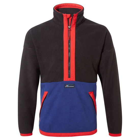 Spindle Half Zip Fleece | Black / Purple Sky