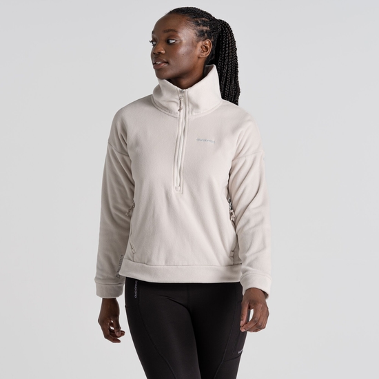 Women's Polartec Caprice Half Zip Fleece | Ecru
