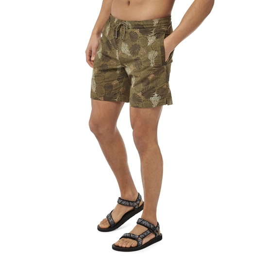 NosiLife Medici Board Short | Dark Moss Print