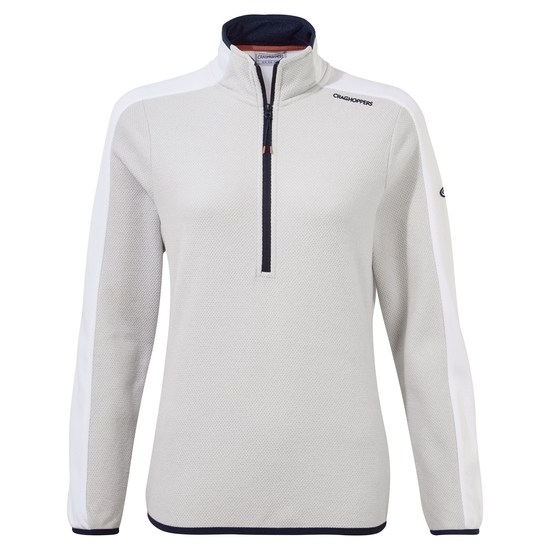Women's Minerva Half Zip Fleece | Lunar Grey / Optic White