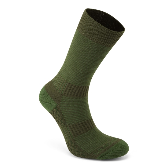 Men's Heat Regulating Travel Sock | Spiced Lime / Dark Khaki