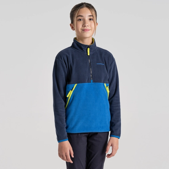 Kid's Valo Half Zip Fleece | Blue Navy / Bolt Blue