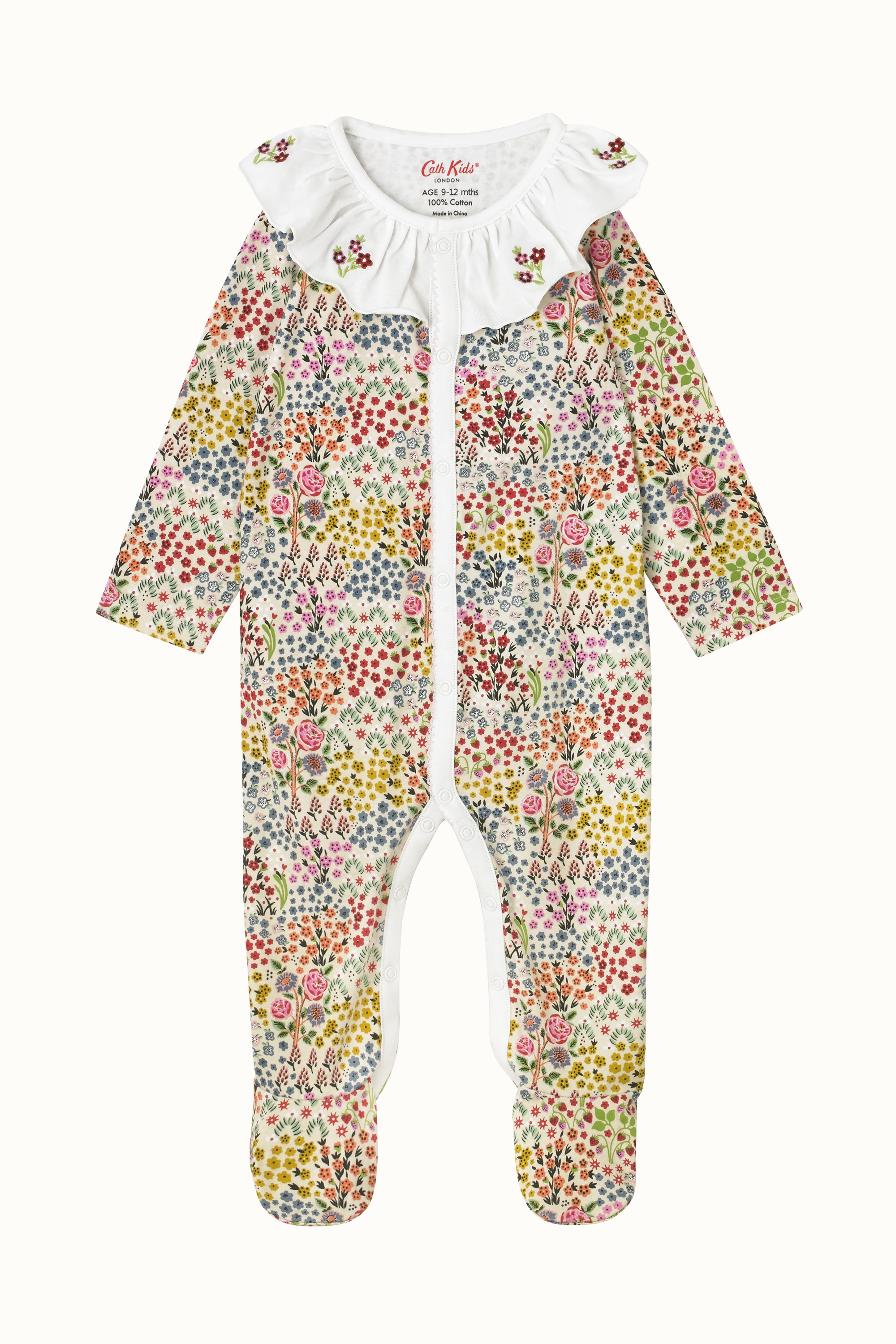 Artist Kingdom Ditsy Frill Collar Sleepsuit (0-24 Months)