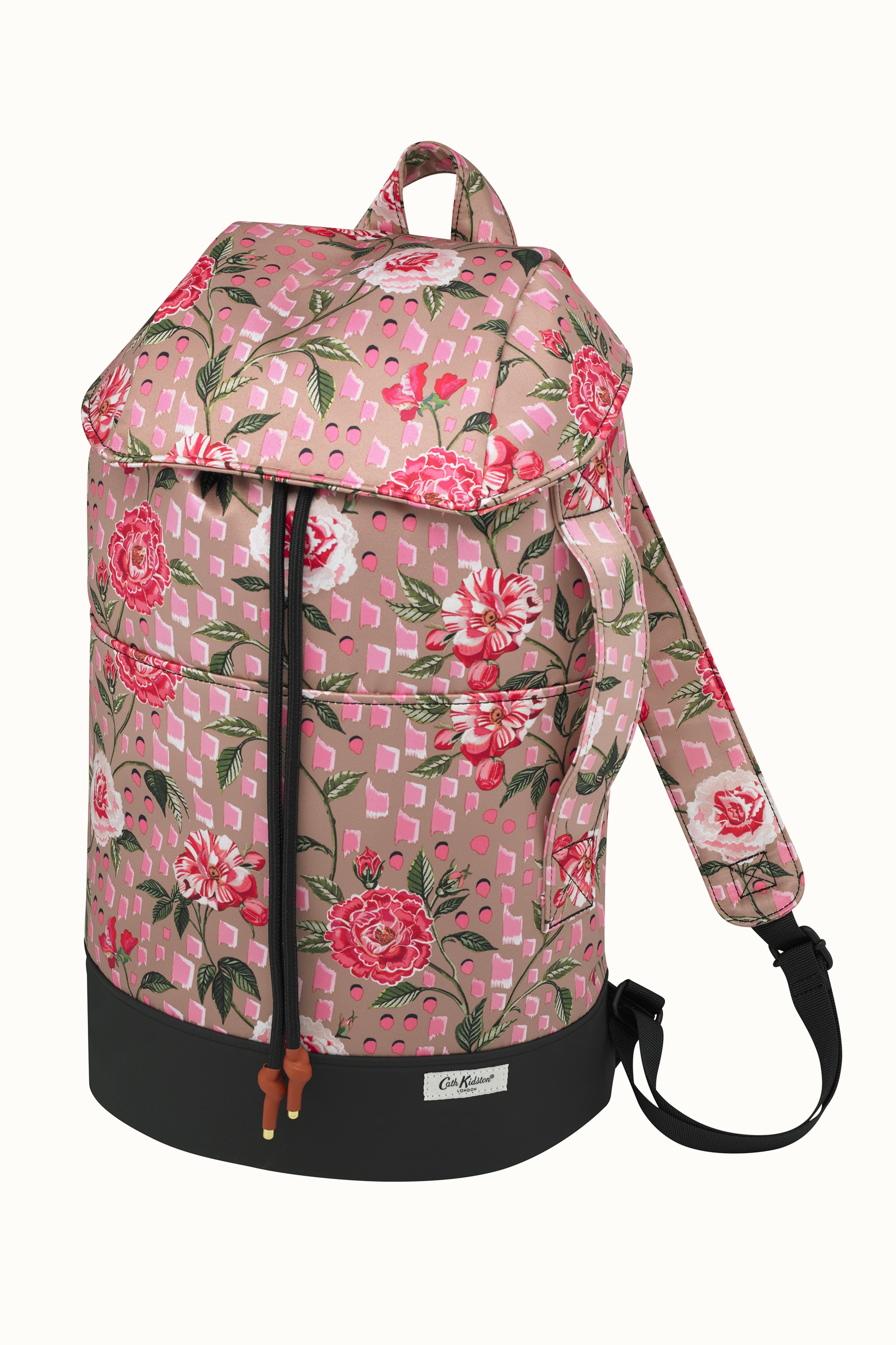 Tea Rose Recycled Satin Duffle Backpack