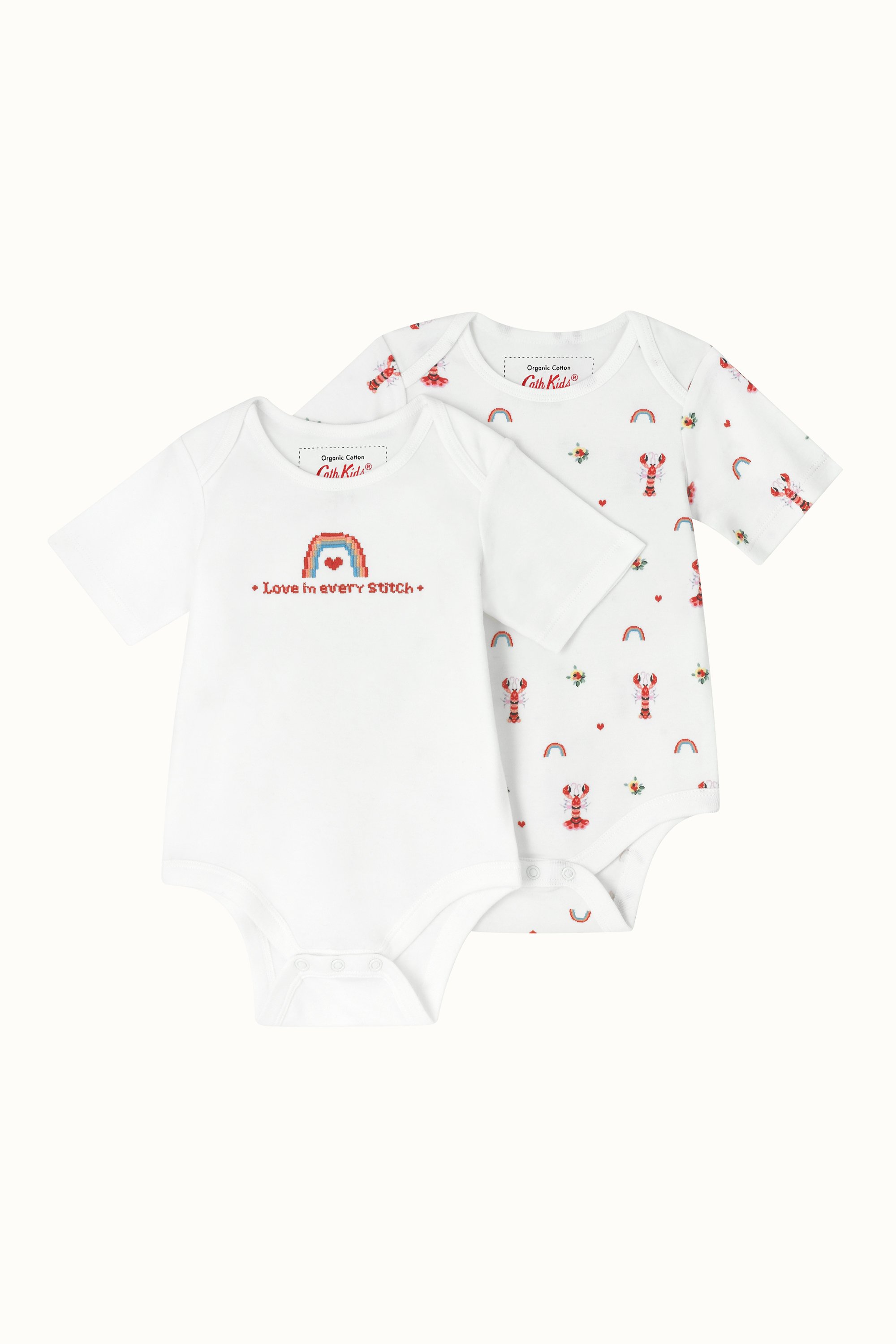 Baby Lobster 2 Pack Short Sleeve Bodysuits (0-24 Months)