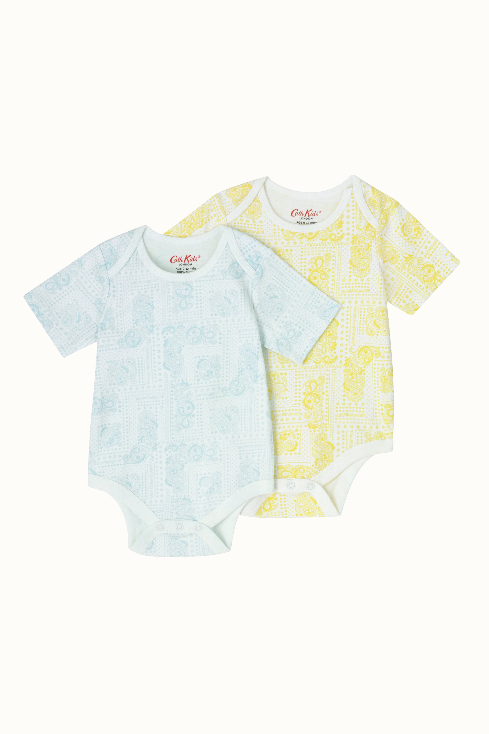 Baby Bandana 2 Pack Short Sleeve Bodysuits (0-24 Months)