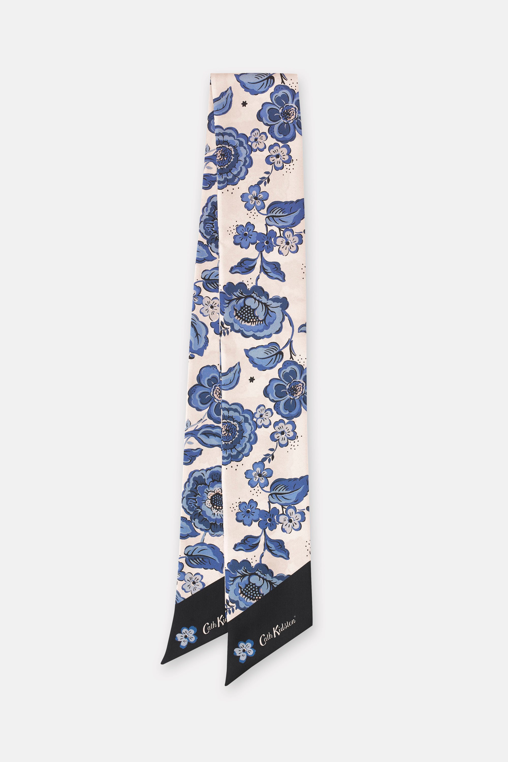 Chintz Flower Skinny Silk Scarf