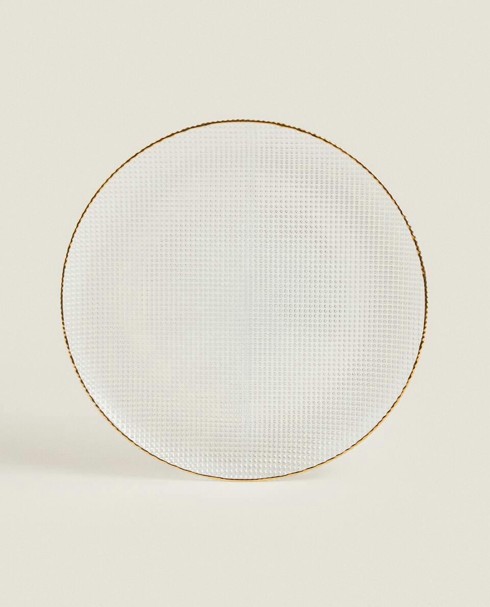 SERVICE PLATE WITH RAISED DESIGN