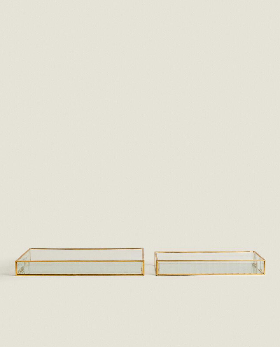 DECORATIVE TRAY WITH GOLD RIM