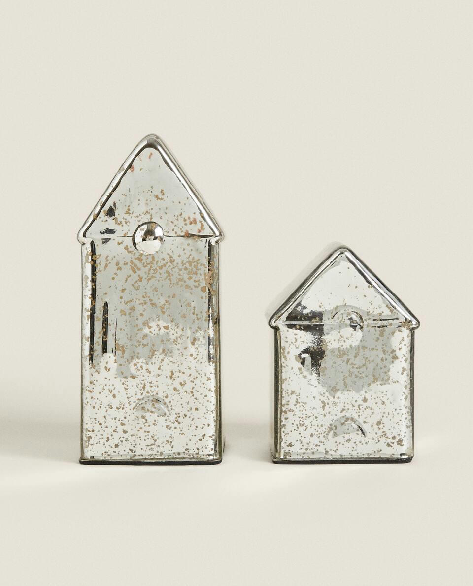 MERCURISED  CHRISTMAS LED LIGHT HOUSE