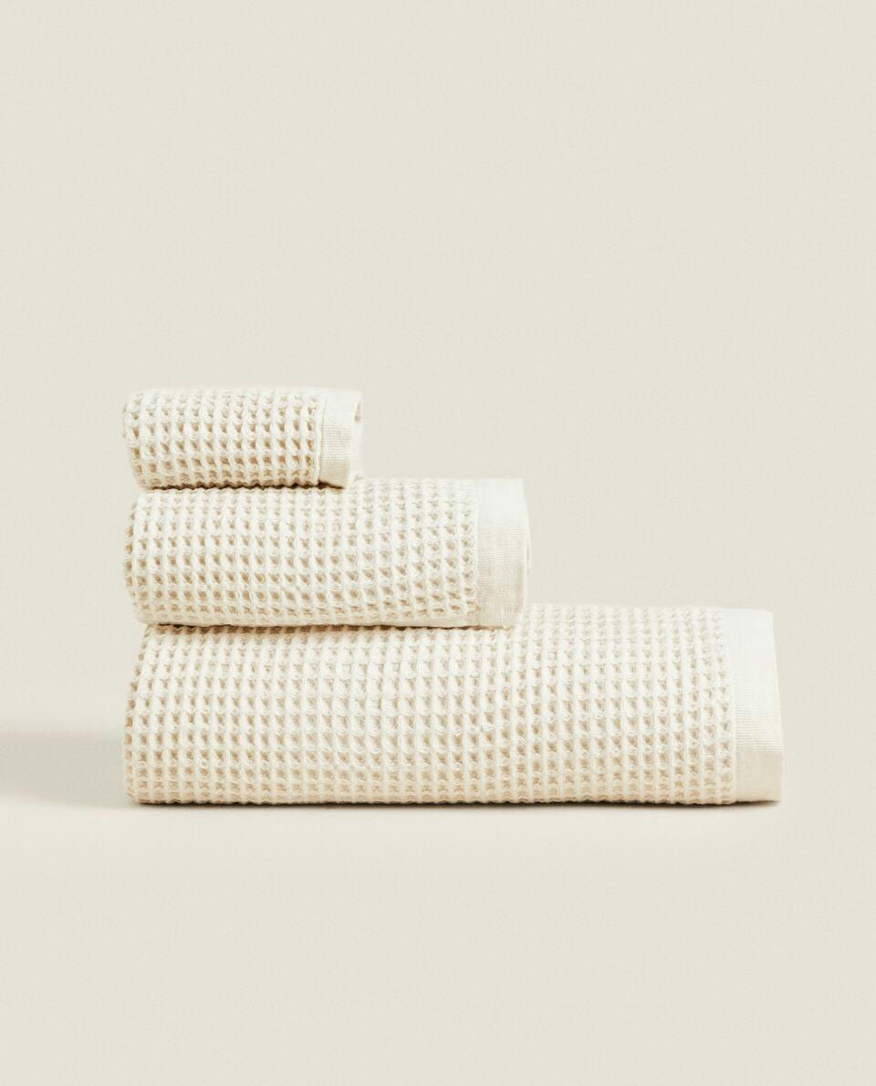 WAFFLE-KNIT  TOWEL