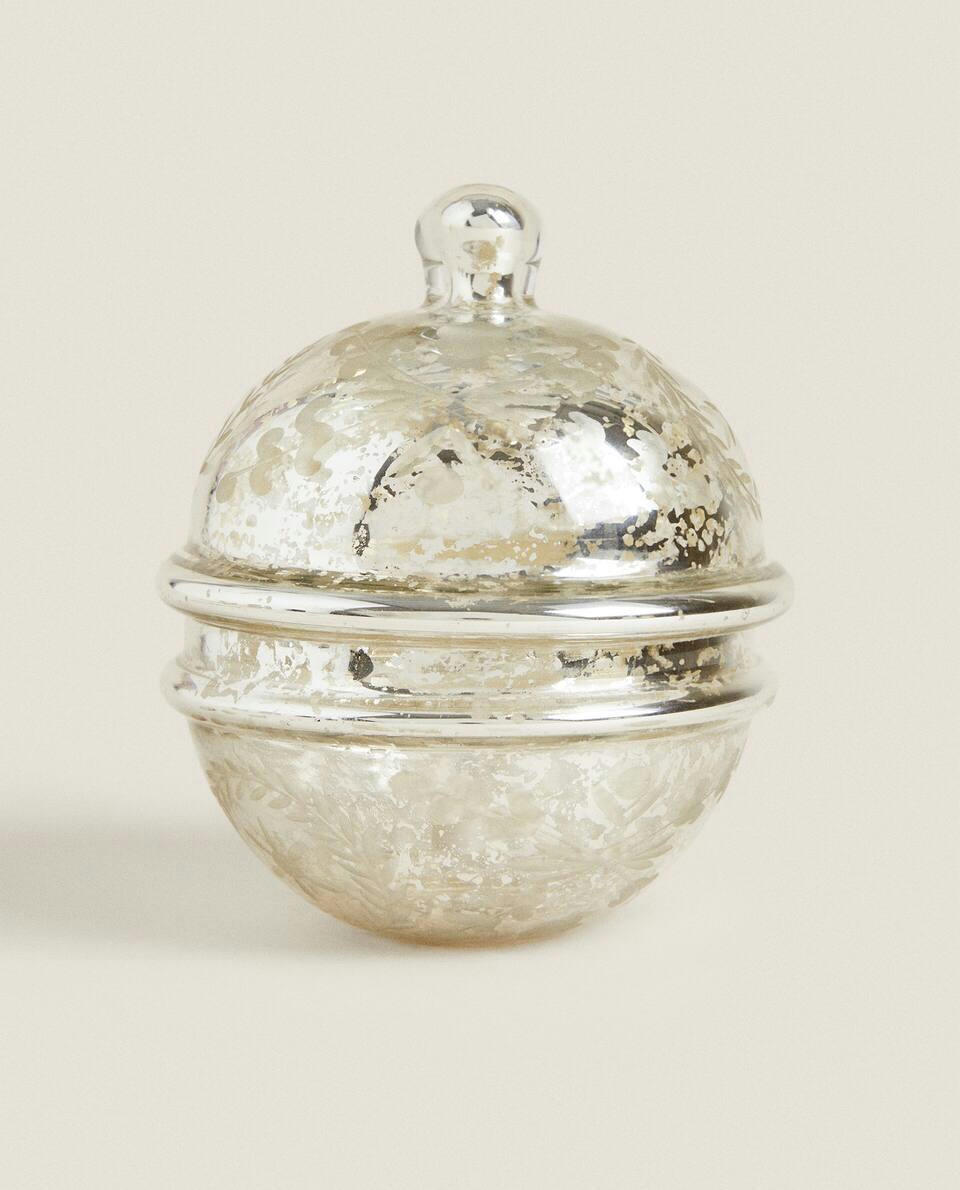 MERCURISED  BOX WITH LID, FOR CHRISTMAS